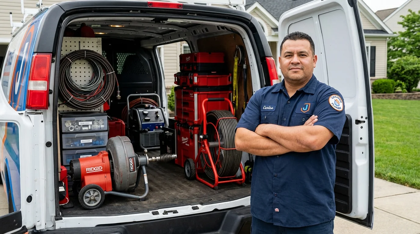 Professional drain cleaning equipment and Johns Plumbing LLC plumber in Idaho Springs