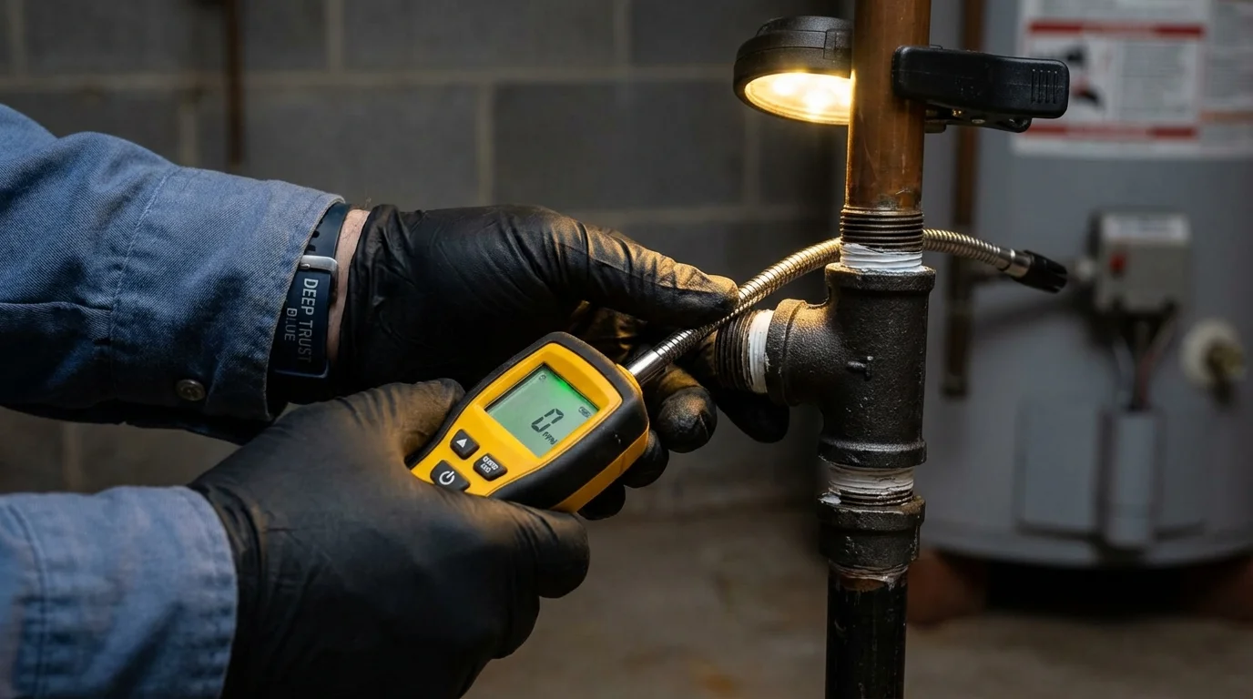 Gas leak detection with electronic sniffer by Johns Plumbing LLC in Idaho Springs